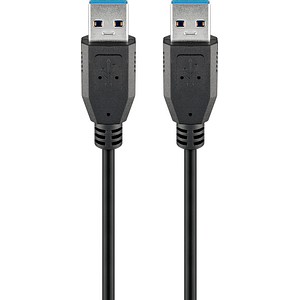WENTRONIC Goobay USB 3.0 SuperSpeed Kabel, Schwarz, 0.5 m - USB 3.0-Stecker (Ty