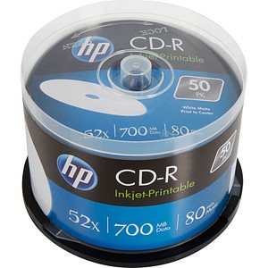 HP CD-R 80Min/700MB/52x Cakebox (50 Disc) (CRE00017WIP)