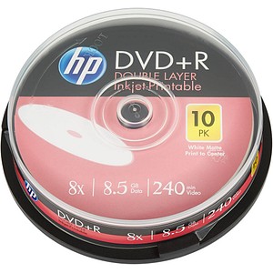 HP DRE00060WIP DVD+R DL Rohling 8.5 GB 10 St. Spindel Bedruckbar
