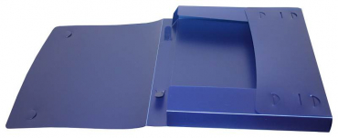 EXXO by HFP Dokumentenbox / Sammelbox / Aufbewahrungsbox A4 quer, aus PP, mit Tragegriff und Steckverschluss, Farbe: transparent blau - 1 Stück