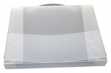 EXXO by HFP Dokumentenbox / Sammelbox / Aufbewahrungsbox A4 quer, aus PP, mit Tragegriff und Steckverschluss, Farbe: transparent weiss - 1 Stück
