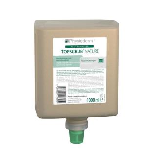 Physioderm® TOPSCRUB® NATURE | 1 Liter Neptunflasche Handreiniger mit Naturreibemittel für starke Verschmutzungen, z. B. bei Öl, Ruß, Graphit und Metallstaub, passende Spender ||70334||, ||70485||