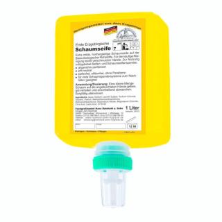 Erste Erzgebirgische Schaumseife | 1 Liter-Patrone passend für Spender ||70334|| (manuell) und ||70485|| (berührungslos) 