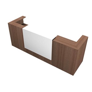 Quadrifoglio Empfangstheke nussbaum, weiß 285,0 x 88,0 x 113,0 cm