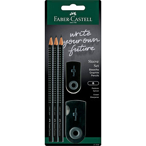 FABER-CASTELL GRIP 2001 Bleistift-Set B schwarz 1 Set