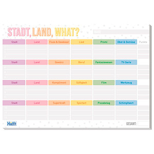Häfft® Verlag Stadt-Land-What? Spielblock