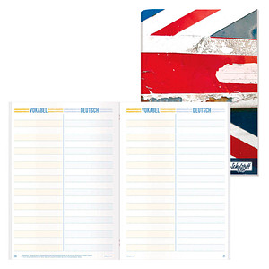 Häfft® Verlag Vokabelheft Schulstuff Union Jack liniert A5 ohne Rand, 64 Blatt