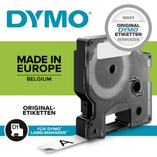DYMO D1-Vinylband wh/rd 12mmx3m
