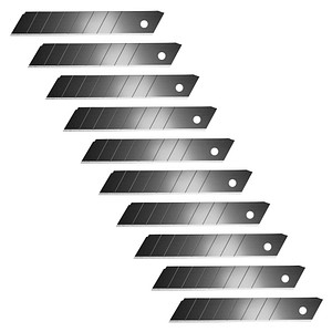 10 Hansa Ersatzklingen Cuttermesser-Klingen schwarz 18 mm