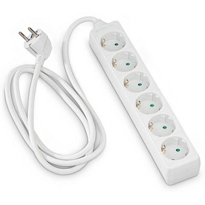 HAMA Steckdosenleiste ohne Schalter 6fach Weiß Schutzkontakt Hama 00030529
