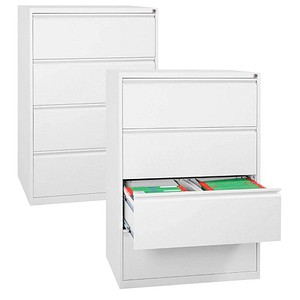 Gürkan Hängeregistraturschrank reinweiß mit 4 Schubladen 76,0 x 62,0 x 132,0 cm