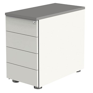 kerkmann Anstell-Container, 4 Schübe, weiß/graphit