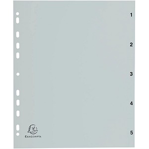 Exacompta Ordnerregister Vollformat 1-5 grau 5-teilig, 1 Satz