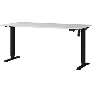 GERMANIA Profi 3.0 Profi 3.0 höhenverstellbarer Schreibtisch lichtgrau rechteckig, C-Fuß-Gestell schwarz 160,0 x 80,0 cm