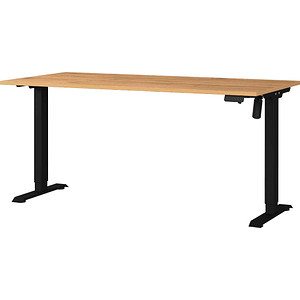 GERMANIA Profi 3.0 Profi 3.0 höhenverstellbarer Schreibtisch grandson-eiche rechteckig, C-Fuß-Gestell schwarz 160,0 x 80,0 cm
