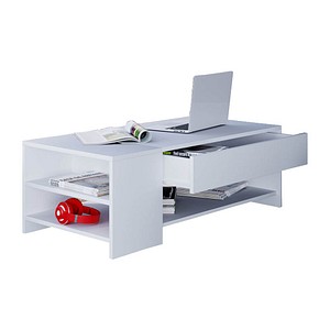 VCM my home Tindus Couchtisch Holz weiß 100,0 x 50,0 x 35,0 cm