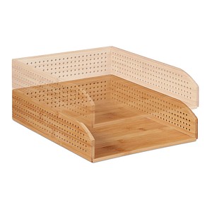 relaxdays Briefablage braun