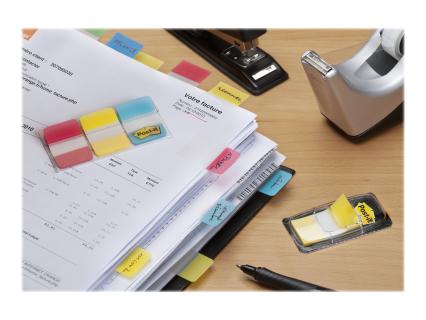 3M Post-It Tabs - 5,10cm (2")  Lined - Assorted Primary Colors - 6/Color - 4 Co