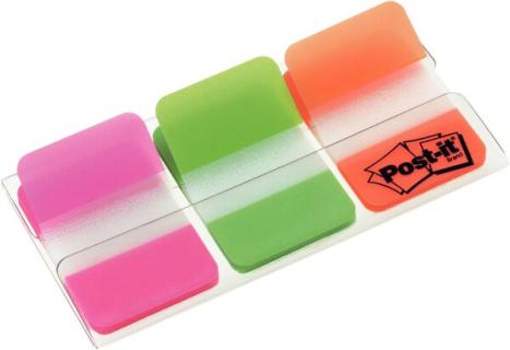 3M Post-it Index Strong, 3er-Pack mit den Farben pink-grün orange (686-PGO)