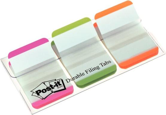 3M Post-it Index Strong, weiße Schreibfläche, 3er-Spender verstärkter Kunststof