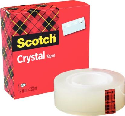 3M Scotch Klebefilm Crystal Clear 600, 19 mm x 33 m, Karton hochtransparent, le