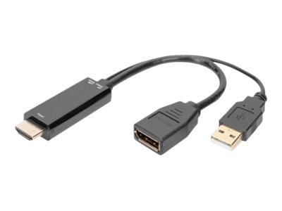 DIGITUS 4K HDMI Adapter - HDMI auf DisplayPort, 0,2 m