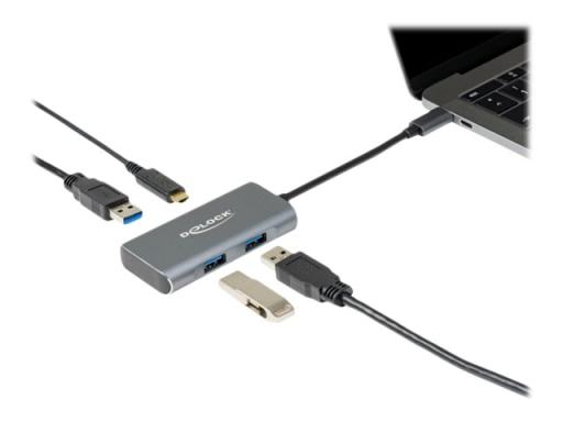 Delock USB-Hub 4-fach silber