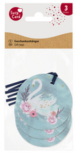 SUSY CARD Anhängerkarte rund "Swan lake light blue"