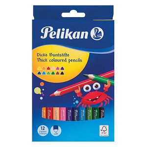 PELIKAN Buntstifte dreieckig dick 12er BSD12DN 100% FSC