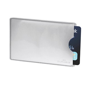DURABLE Kreditkartenhülle RFID SECURE silber 5,4 x 8,6 cm
