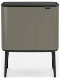 BRABANTIA Mülleimer Bo Touch Bin Platinum, 11 + 23 L