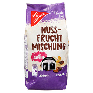 GUT&GÜNSTIG Nuss-Frucht Mischung Trockenfrüchte und Nüsse 200,0 g