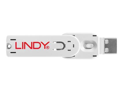 LINDY USB Port Schloss (4 Stück) mit Schlüssel: Co