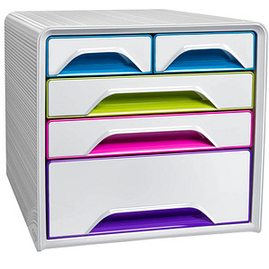 CEP Schubladenbox Smoove GLOSS, 5 Schübe, weiß / bunt