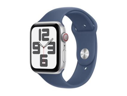 Apple Watch SE 44 mm Aluminium (GPS+Cellular) Sportarmband M/L  denim, silber