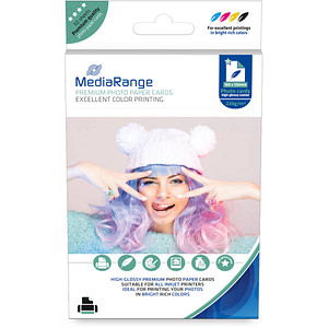 MediaRange 4x6 photo paper high glossy cast coated 220g, 50 sheets