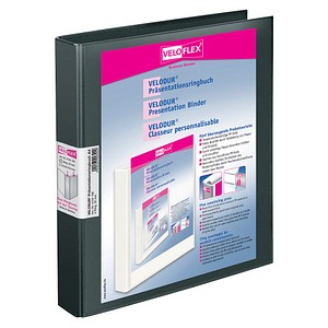 10 VELOFLEX VELODUR® Präsentationsringbücher 4-Ringe schwarz 4,0 cm DIN A4