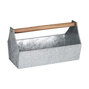 relaxdays Blumenkasten Metall silber rechteckig 36,0 x 20,0 cm