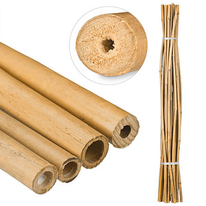 relaxdays Bambusstäbe Holz braun rund 150,0 cm