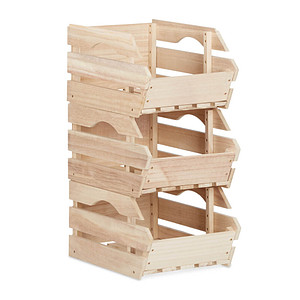 3 relaxdays Stapelkisten Holz braun 27,5 x 38,0 x 20,0 cm