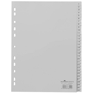 DURABLE Kunststoff-Register, Zahlen, A4, 31-teilig, 1 - 31