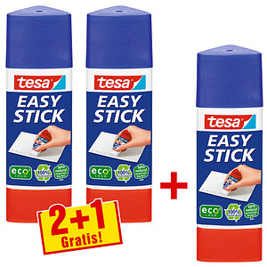 tesa ecoLogo Easy Stick Klebestift, Promo-Pack 3 x 25 g