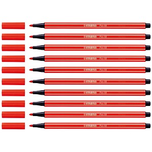 STABILO Fasermaler Pen 68, Strichstärke: 1,0 mm, hellrot geruchsneutrale Tinte 