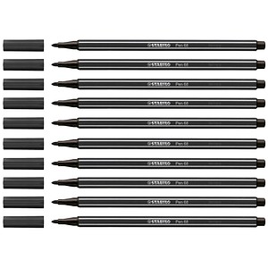 10 STABILO Pen 68 Filzstifte schwarz