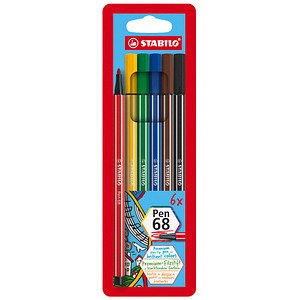 STABILO Pen 68 - Mehrfarben - Blau - Grün - Orange - Pink - Rot - Gelb - Tinte 