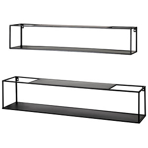 2 HAKU Möbel Wandregale-Set schwarz 95,0/85,0 x 17,0/20,0 x 17,0/20,0 cm