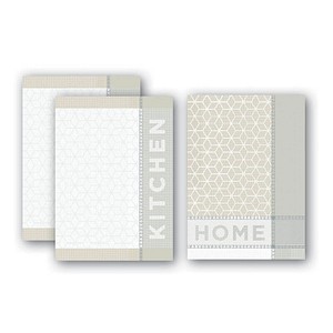 3 Dyckhoff Geschirrtücher Jacquard Kitchen taupe 50,0 x 70,0 cm