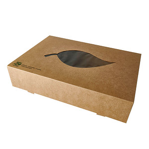 PAPSTAR Cateringbox "pure", 357 x 247 x 80 mm, braun