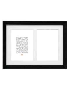 DEKNUDT FRAMES S66KA2 Galerie 2x10x15 Holz schwarz mit Passepartout