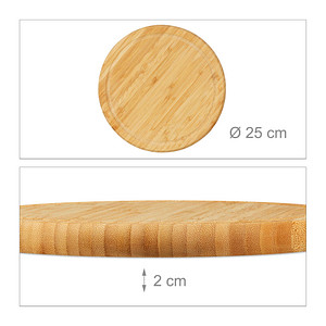 2 relaxdays Frühstücksbretter braun 25,0 x 25,0 cm